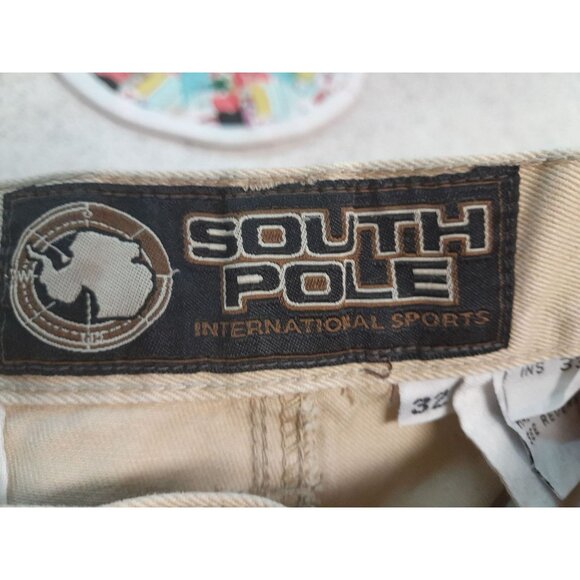 Vintage Y2K Southpole Wide Leg Retro Baggy Sz 32 Skater Hip Hop Pants Khaki Tan - Picture 6 of 10